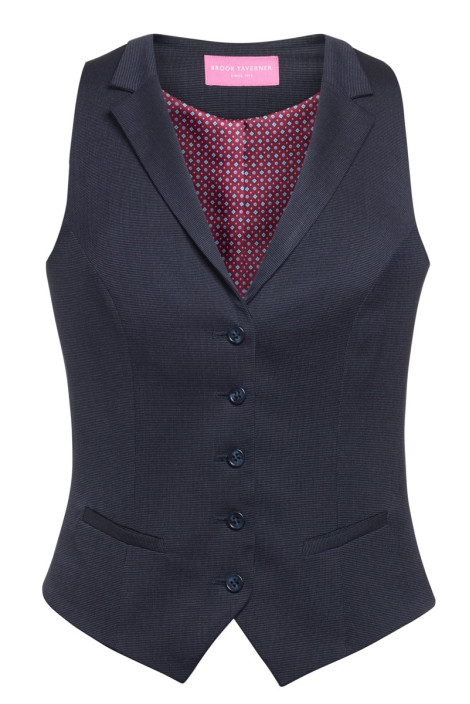 Women's navy blue pinpoint hotel waistcoat - Larissa waistcoat