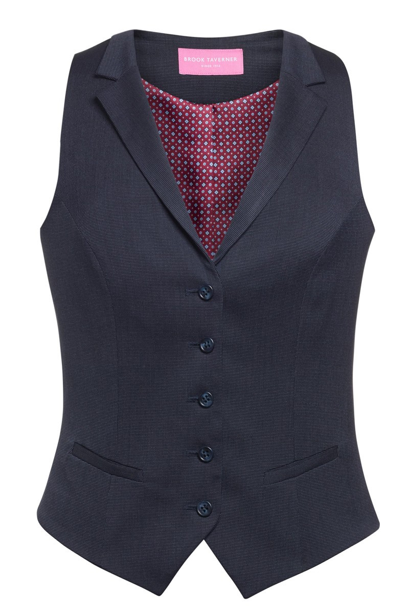 Gilet alberghiera navy pinpoint da donna - Gilet Larissa