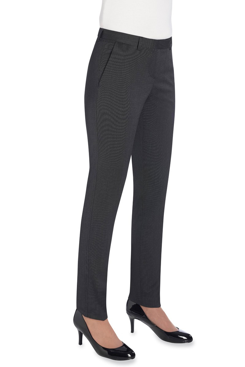 Pantalon hôtellerie gris pinpoint femme - Pantalon Ophélia