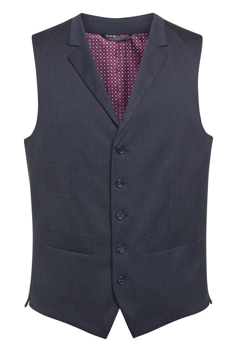 Men's hotel uniform waistcoat blue pinpoint - Proteus waistcoat