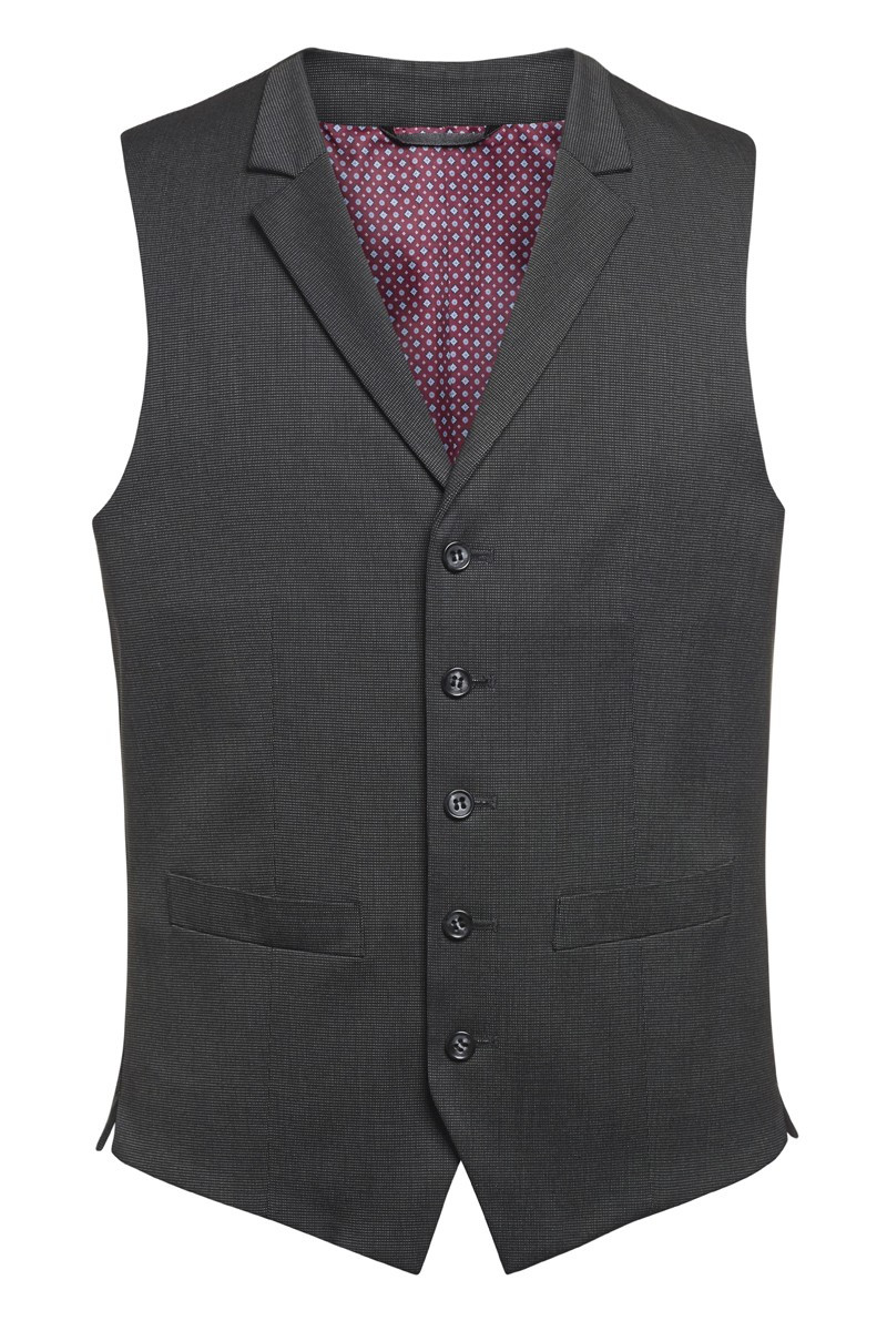 Gilet hôtellerie homme gris pinpoint - Gilet Proteus