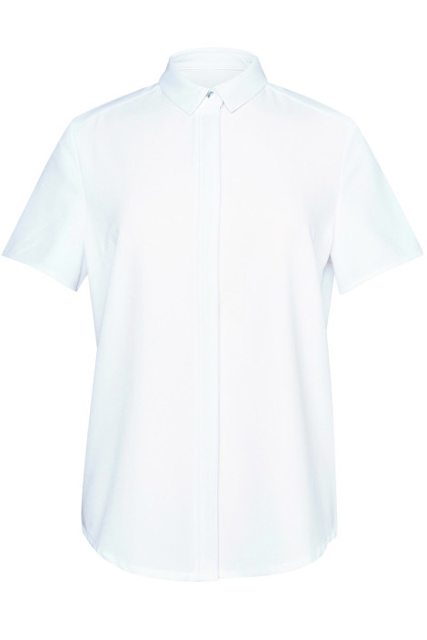 Women's white professional short sleeve blouse - Siena blouse
