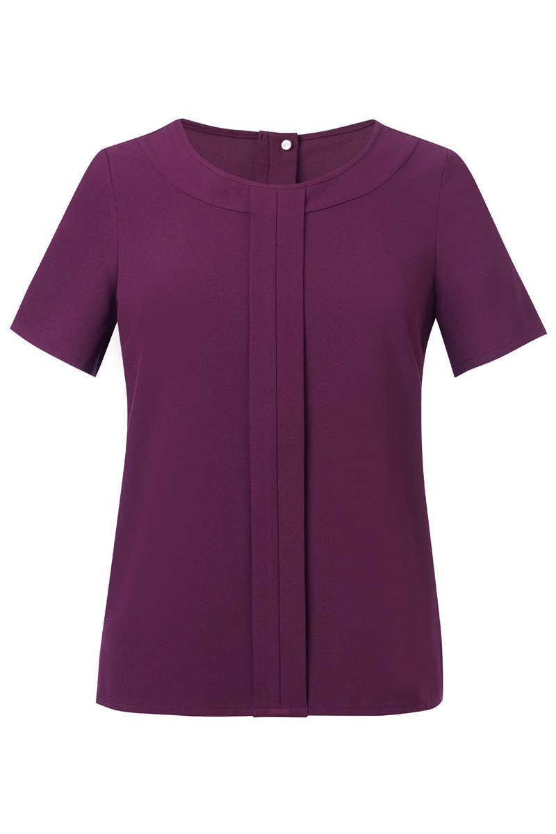 Women's professional plum short sleeve shirt - Helina shirt