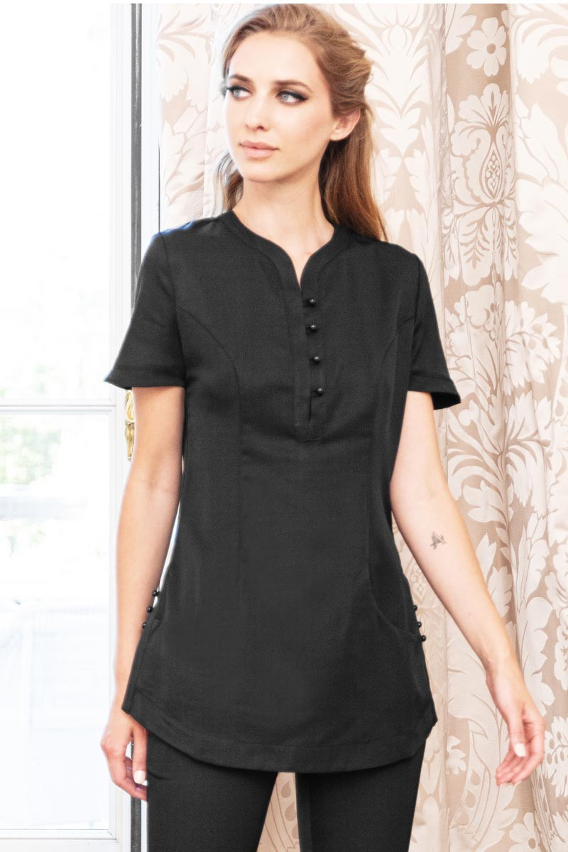 Black esthetician's tunic - Tunic Acapulco