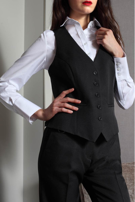 Gilet hôtellerie noir femme - Gilet Lune