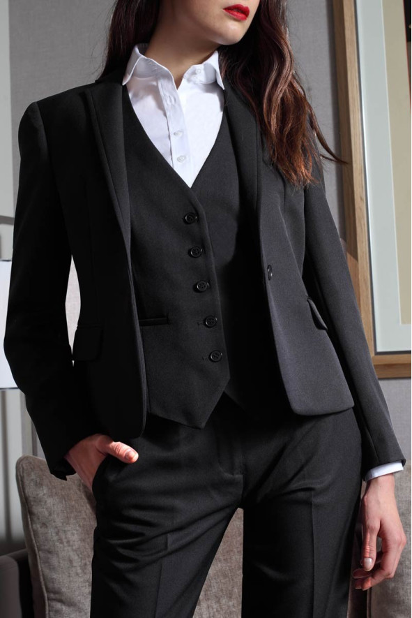 Gilet hôtellerie noir femme - Gilet Lune