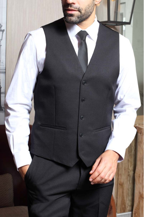 Gilet hôtellerie noir homme - Gilet Mercure