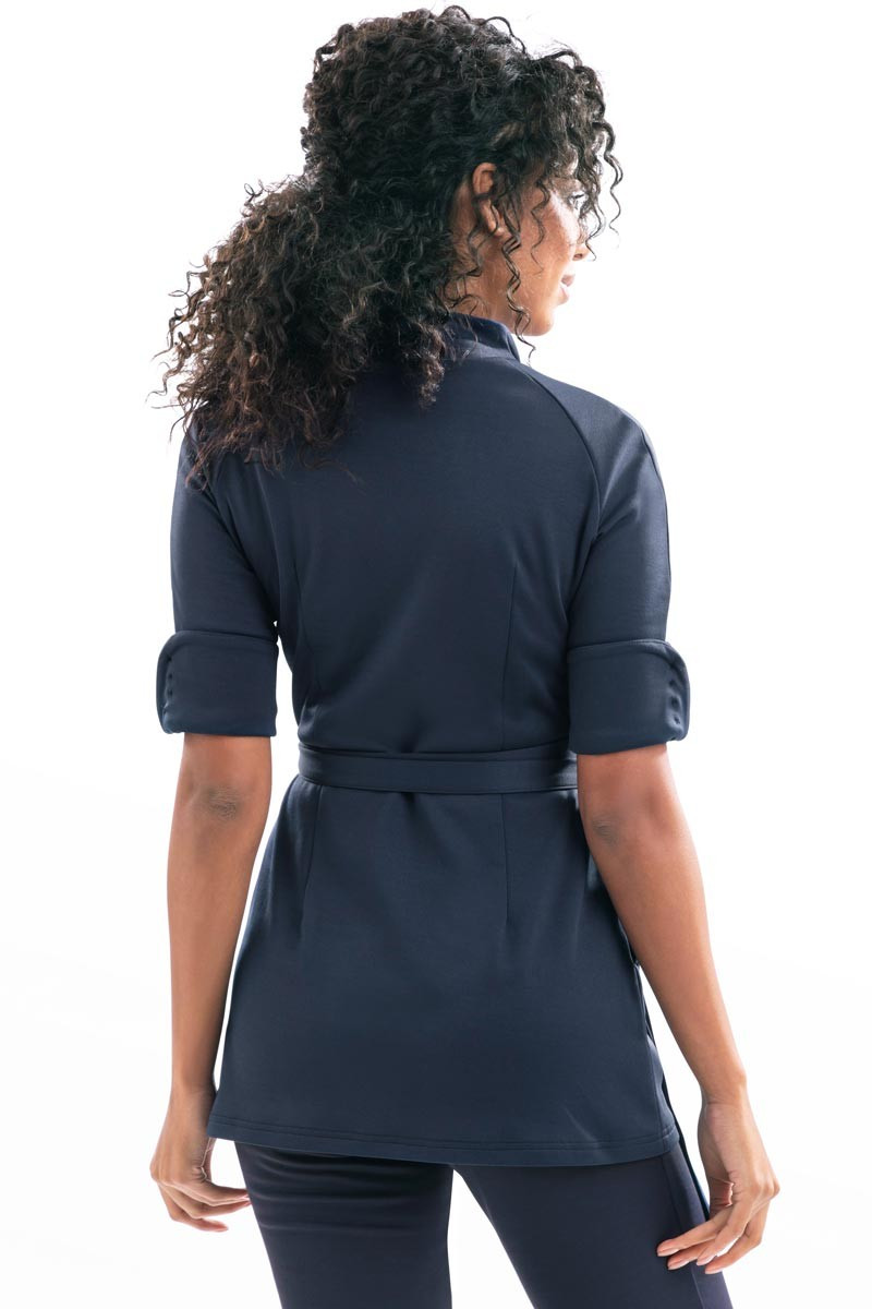 Esthetician's blouse, 3/4 length sleeves, navy blue - Blouse Ariane