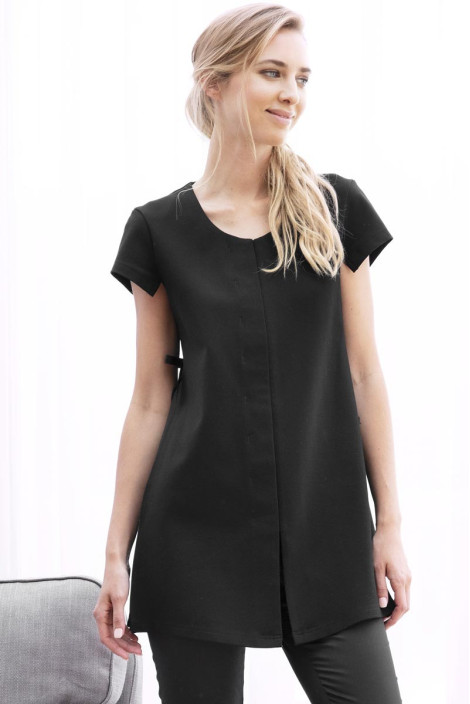 Black esthetician's tunic - Opaline tunic