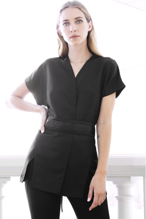 Kimono nero da estetista - Kimono Tasmanie