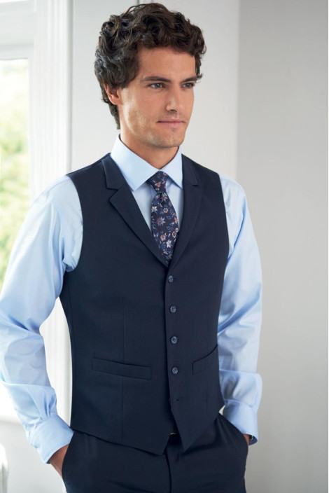 Men's navy blue hotel uniform waistcoat - Proteus waistcoat