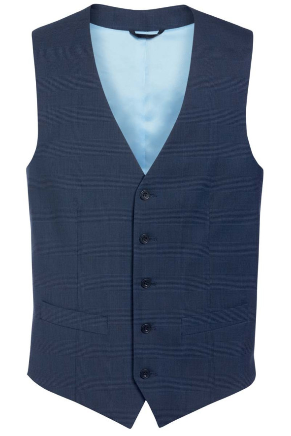Gilet professionale uomo per alberghiera blu - Gilet Busso Principe di Galles