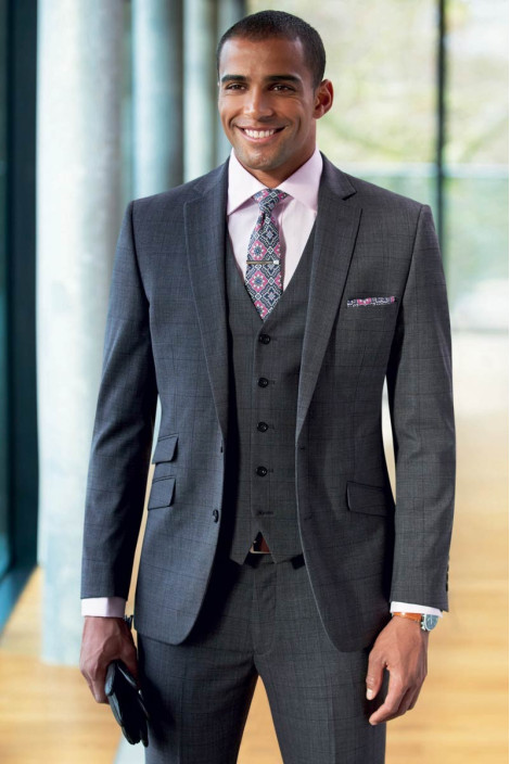 Gilet professionnel homme pour l'hôtellerie gris - Gilet Busso Prince de Galles