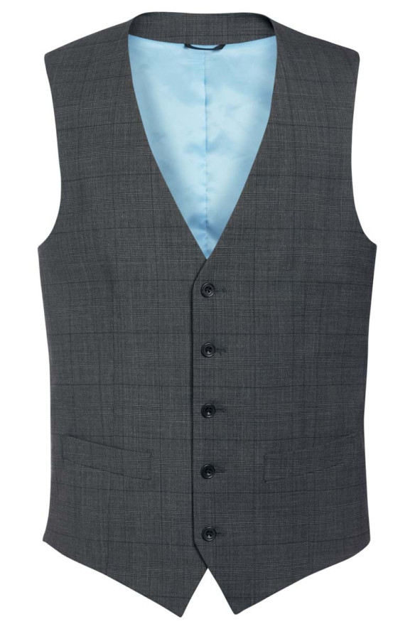 Gilet professionnel homme pour l'hôtellerie gris - Gilet Busso Prince de Galles