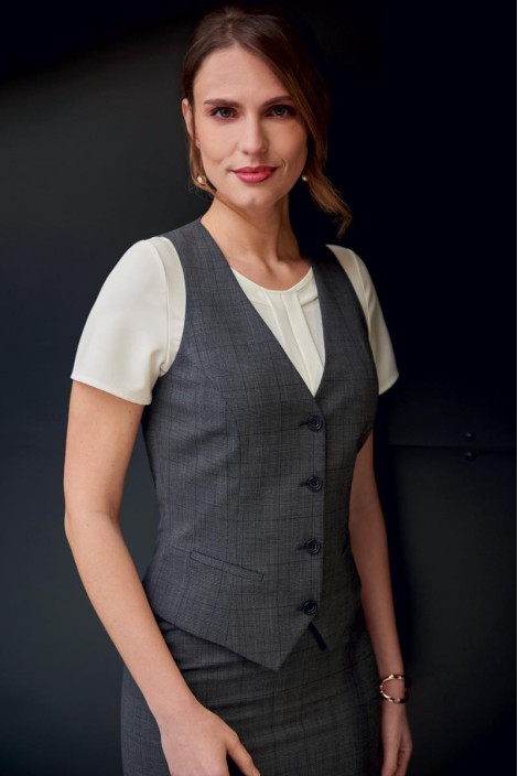 Hotel uniform for womens checks grey - Prince of Wales Scapoli waistcoat