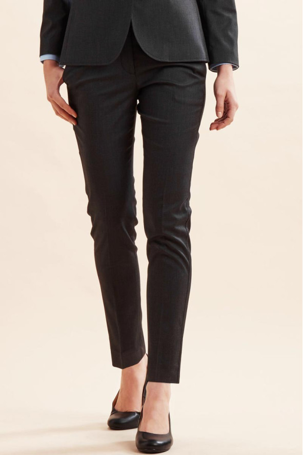Pantalon hôtellerie gris pinpoint femme - Pantalon Ophélia