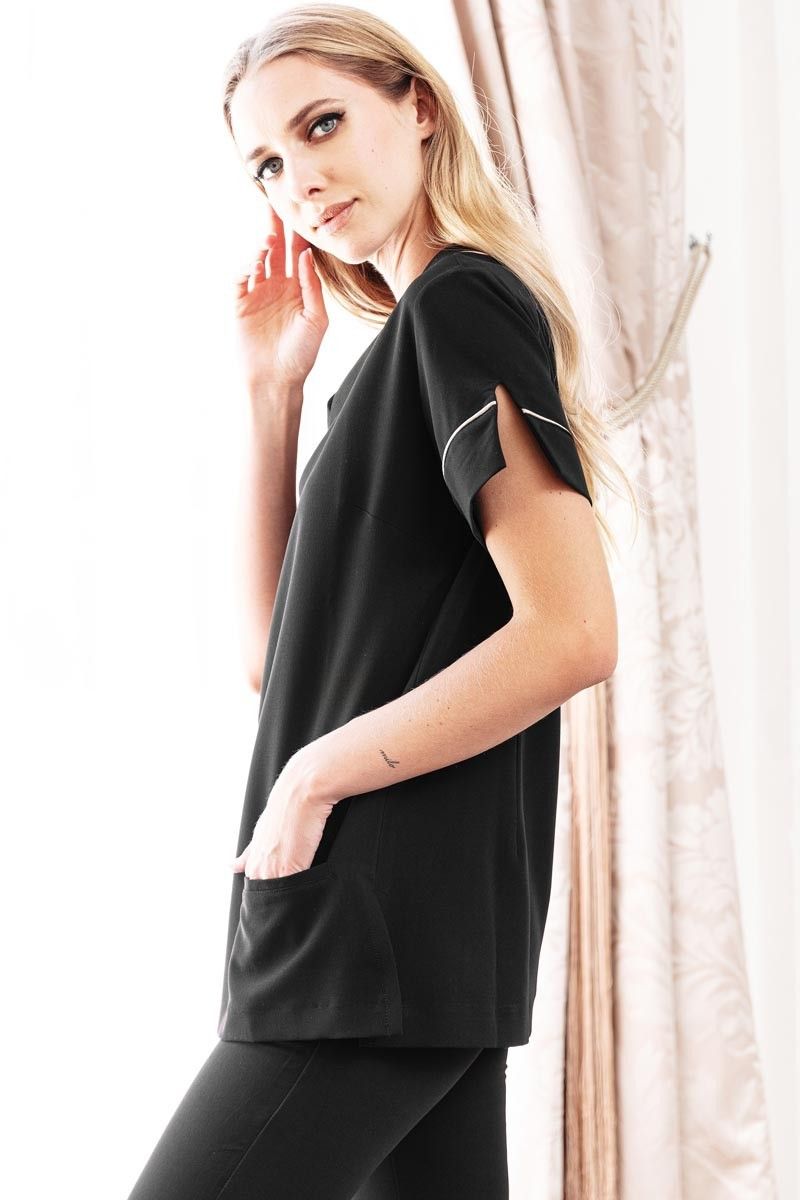 Black esthetician's tunic - Tunic Clara