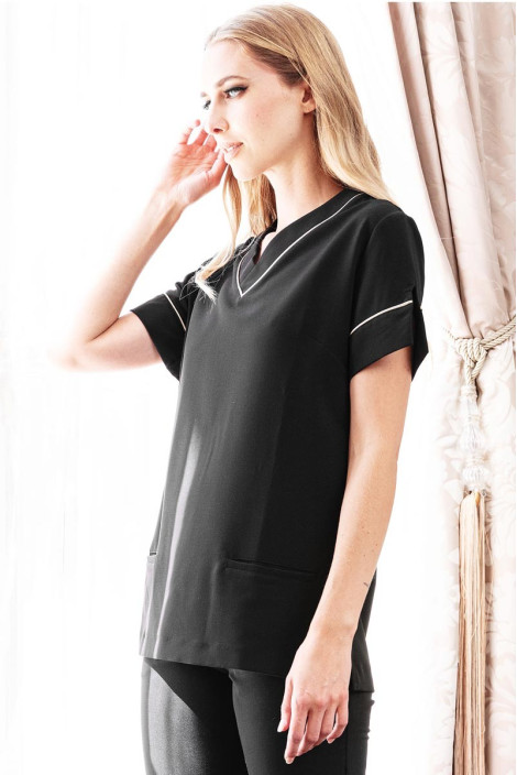 Black esthetician's tunic - Tunic Clara