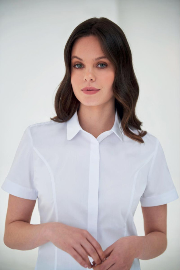 Women's white hotel short sleeve shirt - Soave shirt