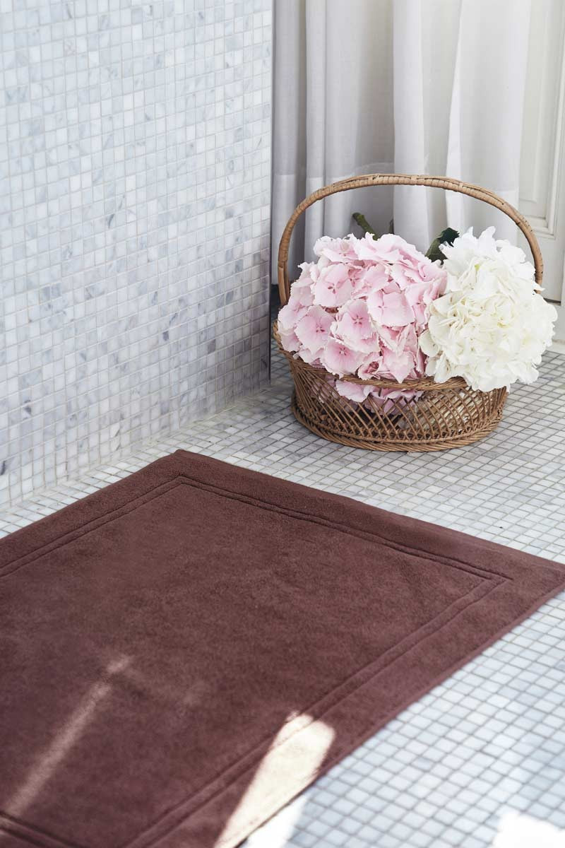 Tapis de bain linge spa chocolat - Tapis de bain chocolat
