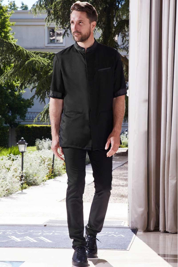 Black esthetician men's tunic - Tunic Savane