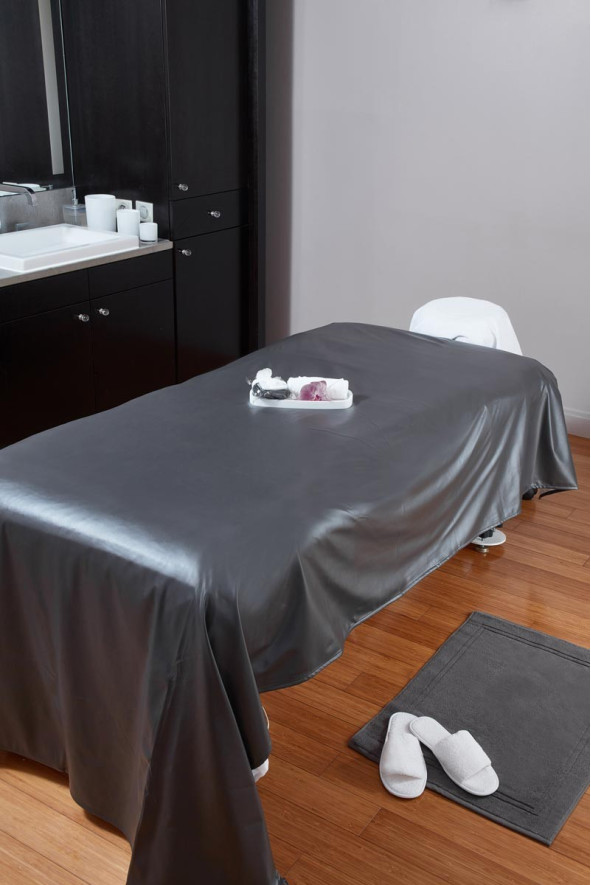 Drap de table massage enduit gris foncé - Drap de table Fidji
