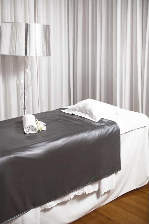 Drap de table massage enduit gris foncé - Drap de table Fidji