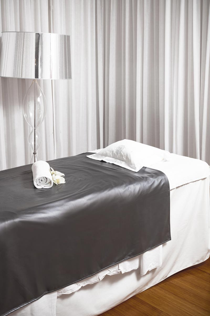 Drap de table massage enduit gris foncé - Drap de table Fidji