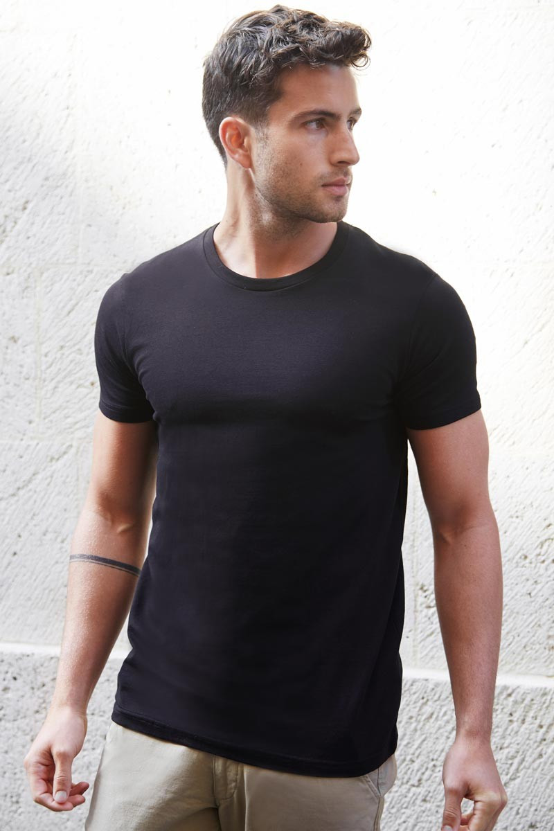 T-shirt col rond noir homme - T-shirt Zack