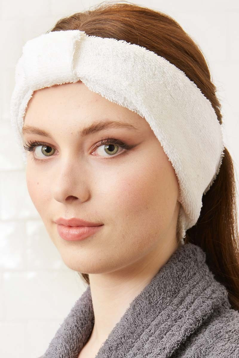 Bandeau linge spa femme blanc - Bandeau Blanc