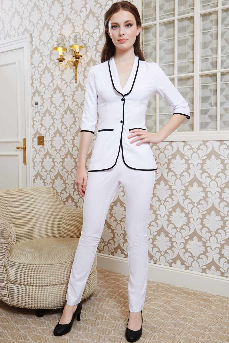 White esthetician's jacket - Amalfi jacket