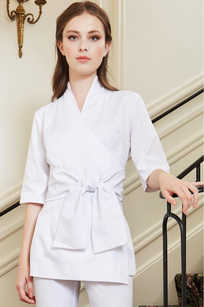 Kimono bianco da estetista - Kimono Antigua