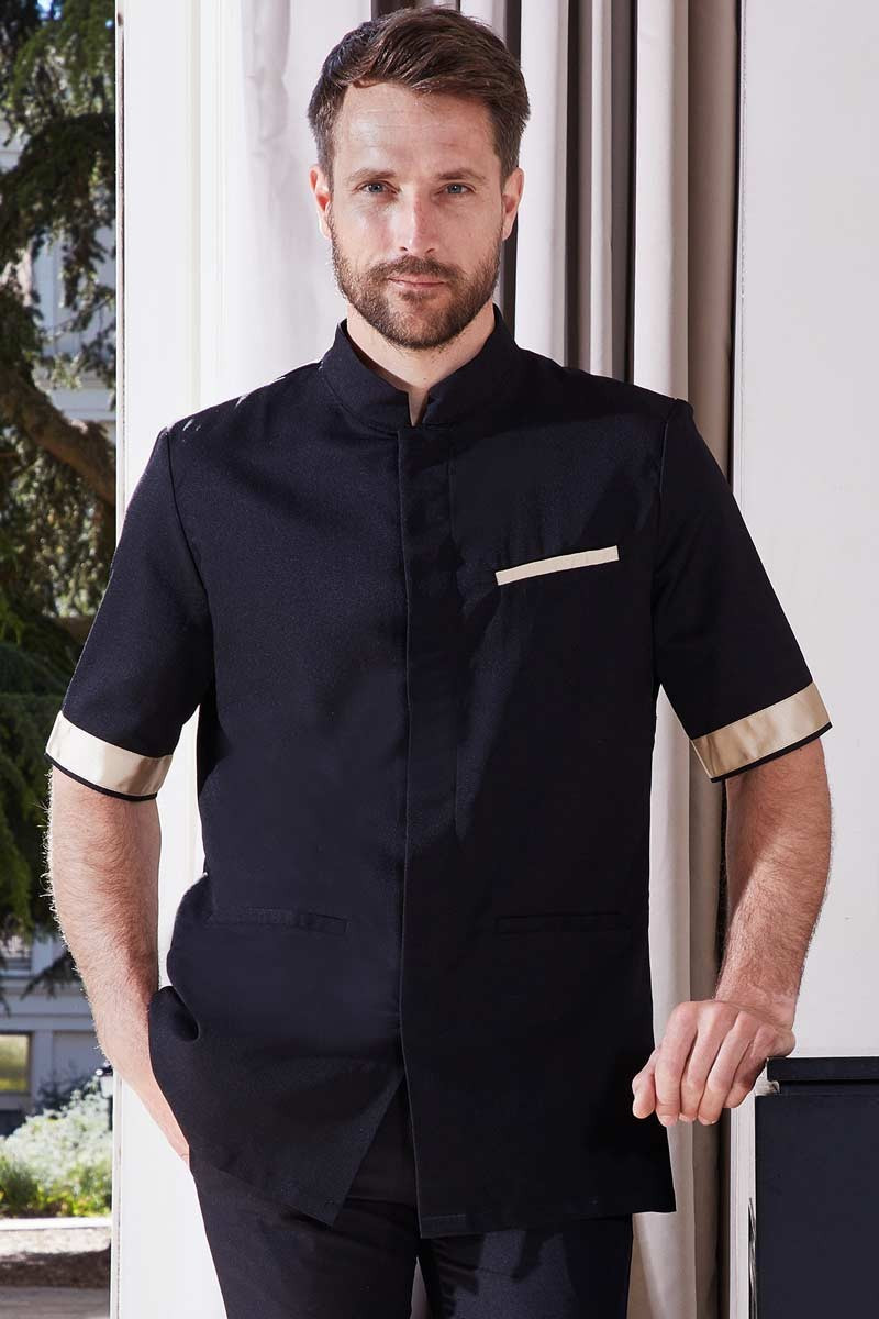 Men's black-gold professional tunic - Savane tunic