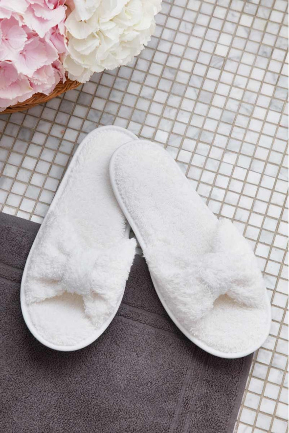 Mules nœud ouvertes femme blanc professionnelle esthétique - Mules nœud ouvertes Confort
