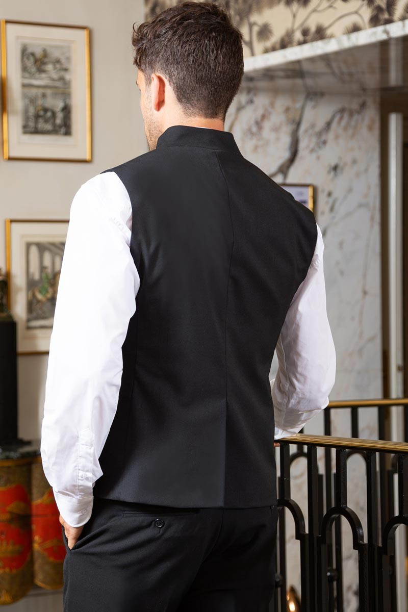 Gilet uniforme alberghiera da uomo nero - Gilet Arka