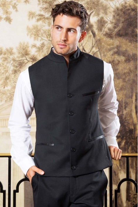 Men's black hotel uniform waistcoat - Arka waistcoat