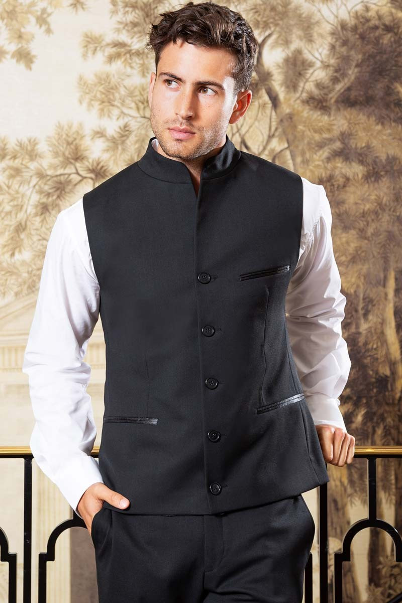 Men's black hotel uniform waistcoat - Arka waistcoat