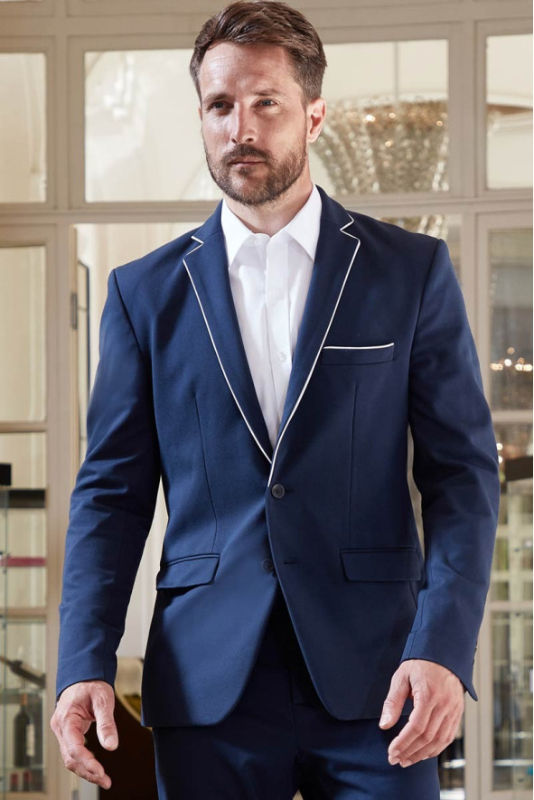 Men's hotel uniform jacket navy-white - Camden jacket