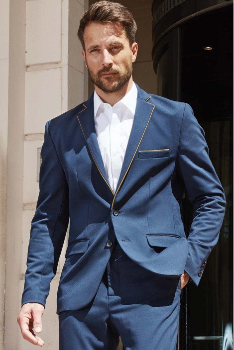 Men's professional suit jacket in navy-ochre - Parklane jacket
