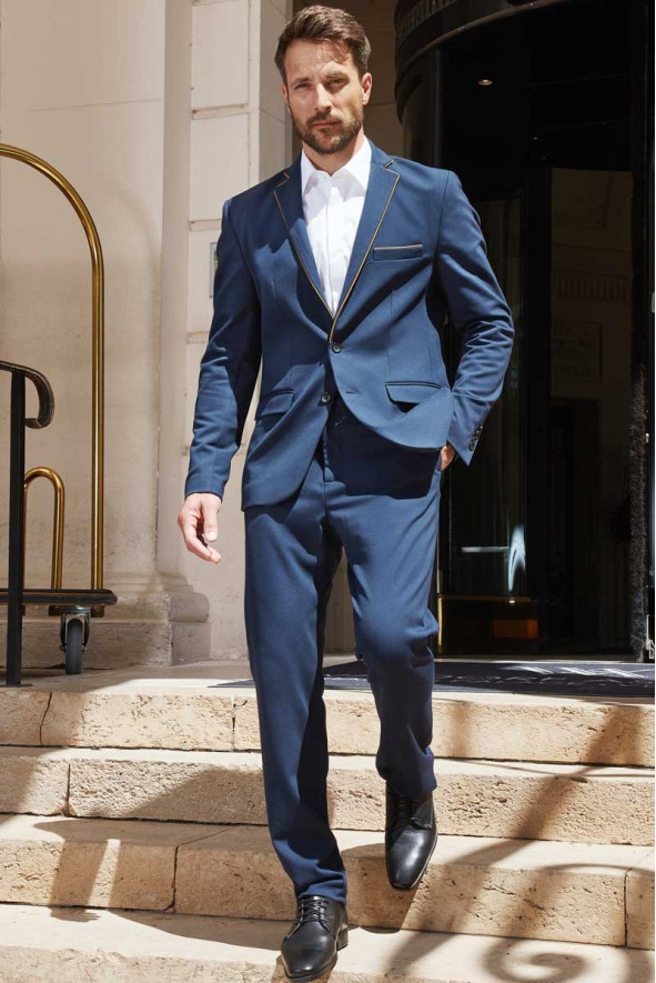 Men's professional suit jacket in navy-ochre - Parklane jacket