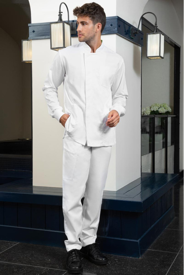 Men's white medical blouse -  Silvano blouse