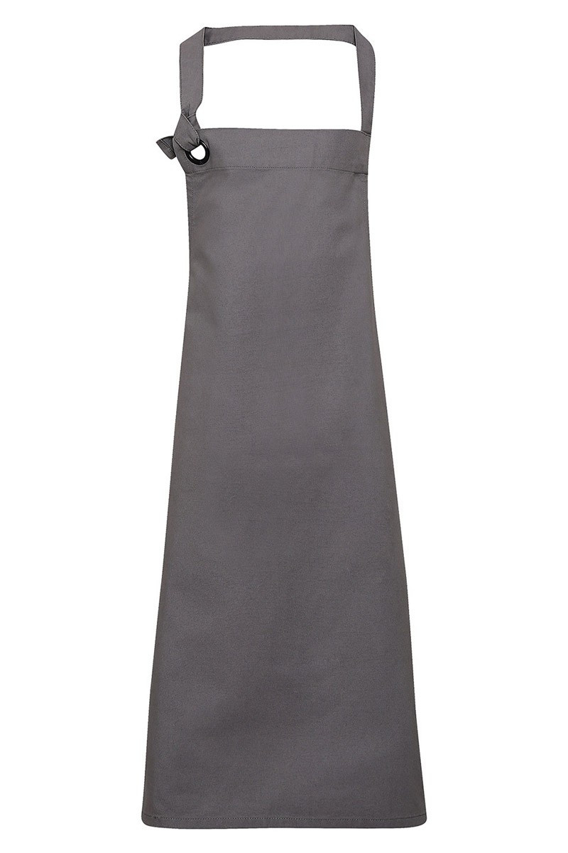 Unisex dark grey restaurant bib apron - Unisex bib apron Tao