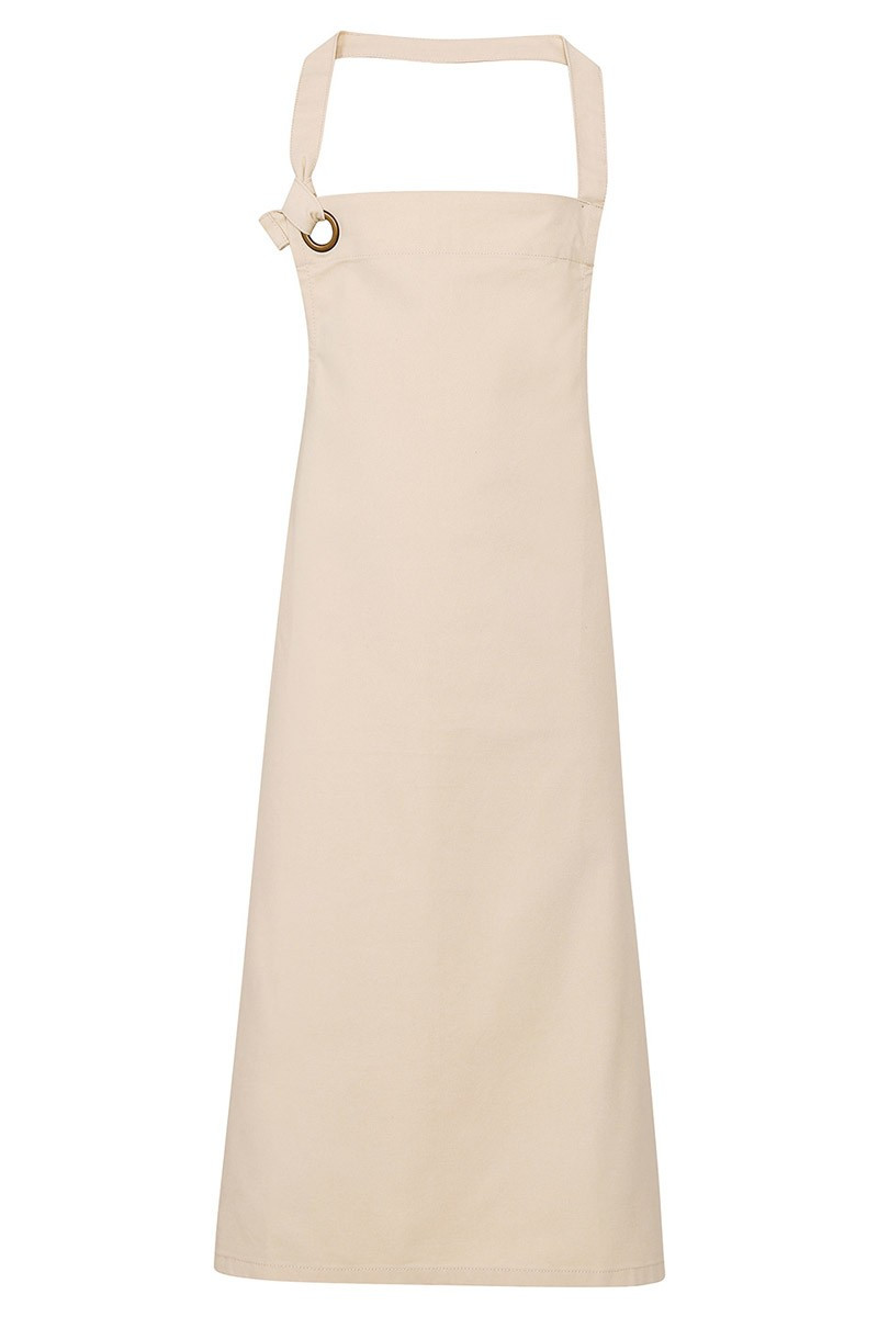 Unisex beige restaurant bib apron - Unisex bib apron Tao