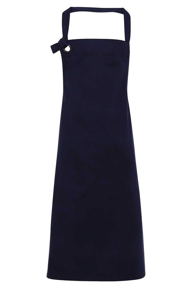 Unisex navy blue restaurant bib apron - Unisex bib apron Tao