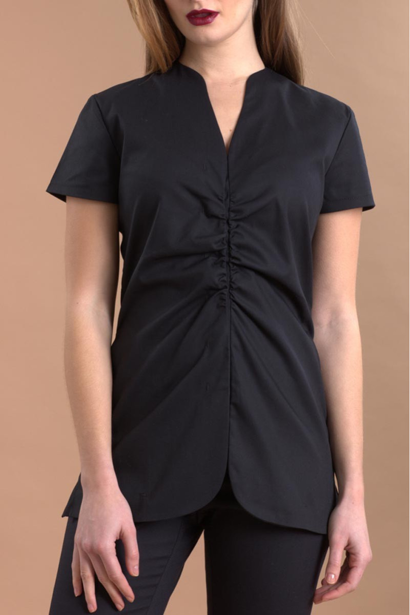 Black esthetician uniform tunic - Catalane tunic