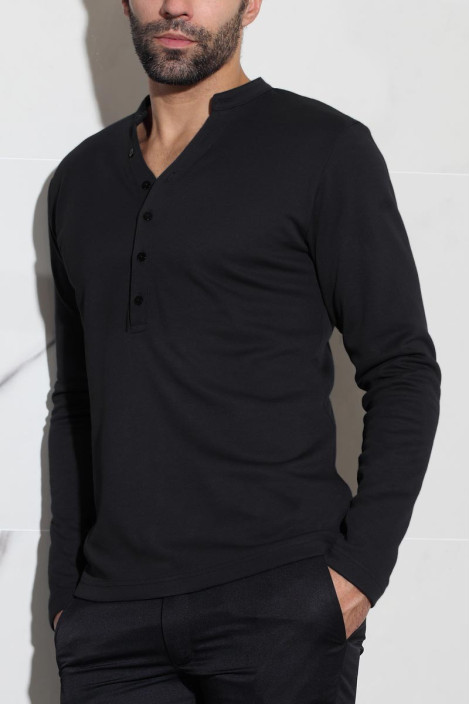 Polo nera da uomo - Polo Hotah