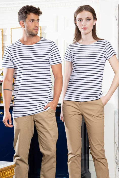 Maglia marinara, da donna, Bornéo, colore: bianco-blu navy | Beauty Street