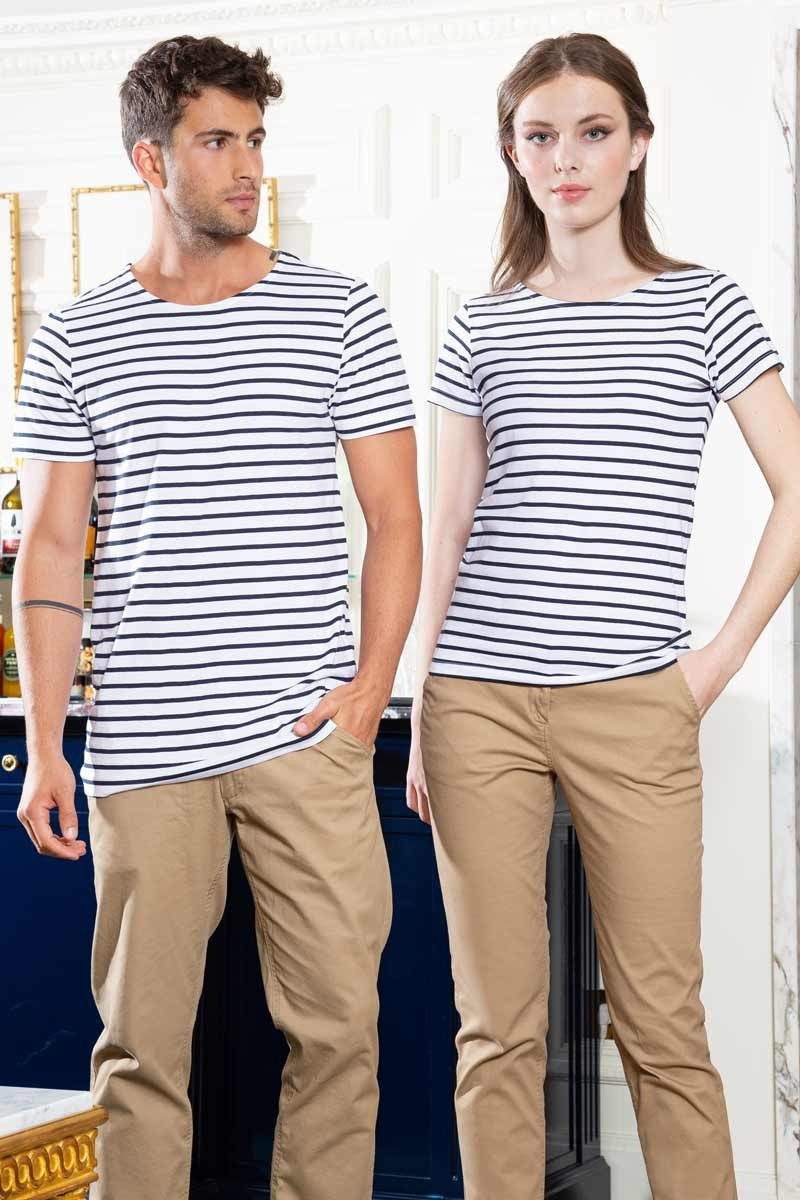 Maglia marinara, da donna, Bornéo, colore: bianco-blu navy | Beauty Street