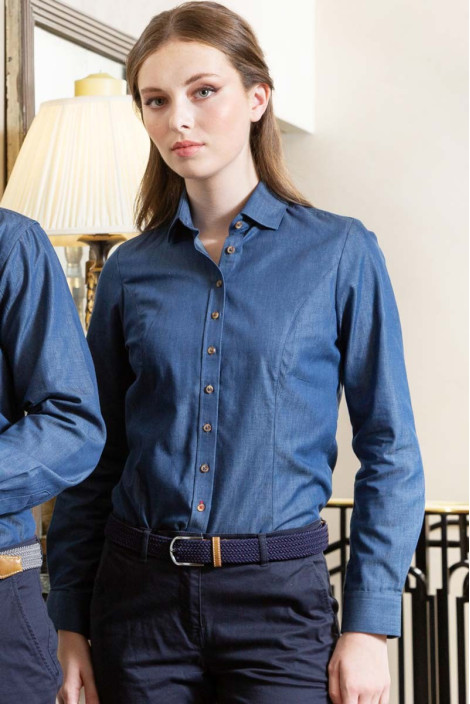 Camicia da donna, Banff, colore: blu denim | Beauty Street