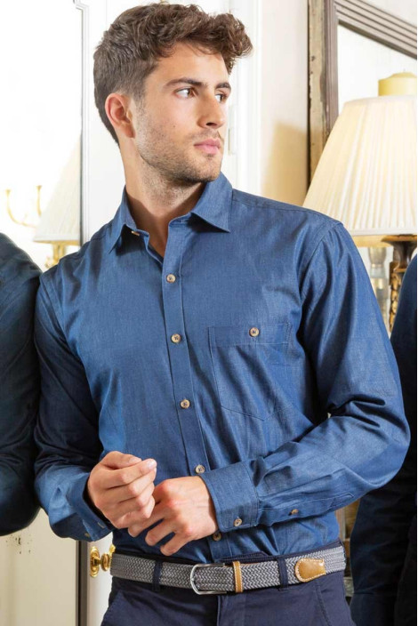 Camicia da uomo, Jasper, colore: blu denim | Beauty Street